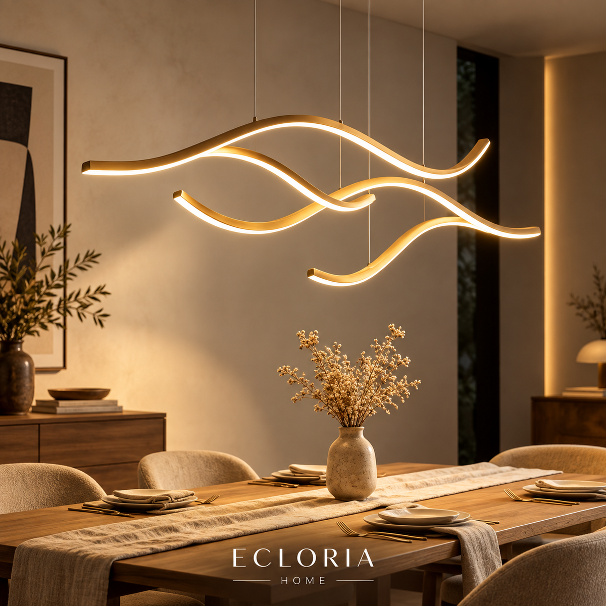 Lustre ondulé LED