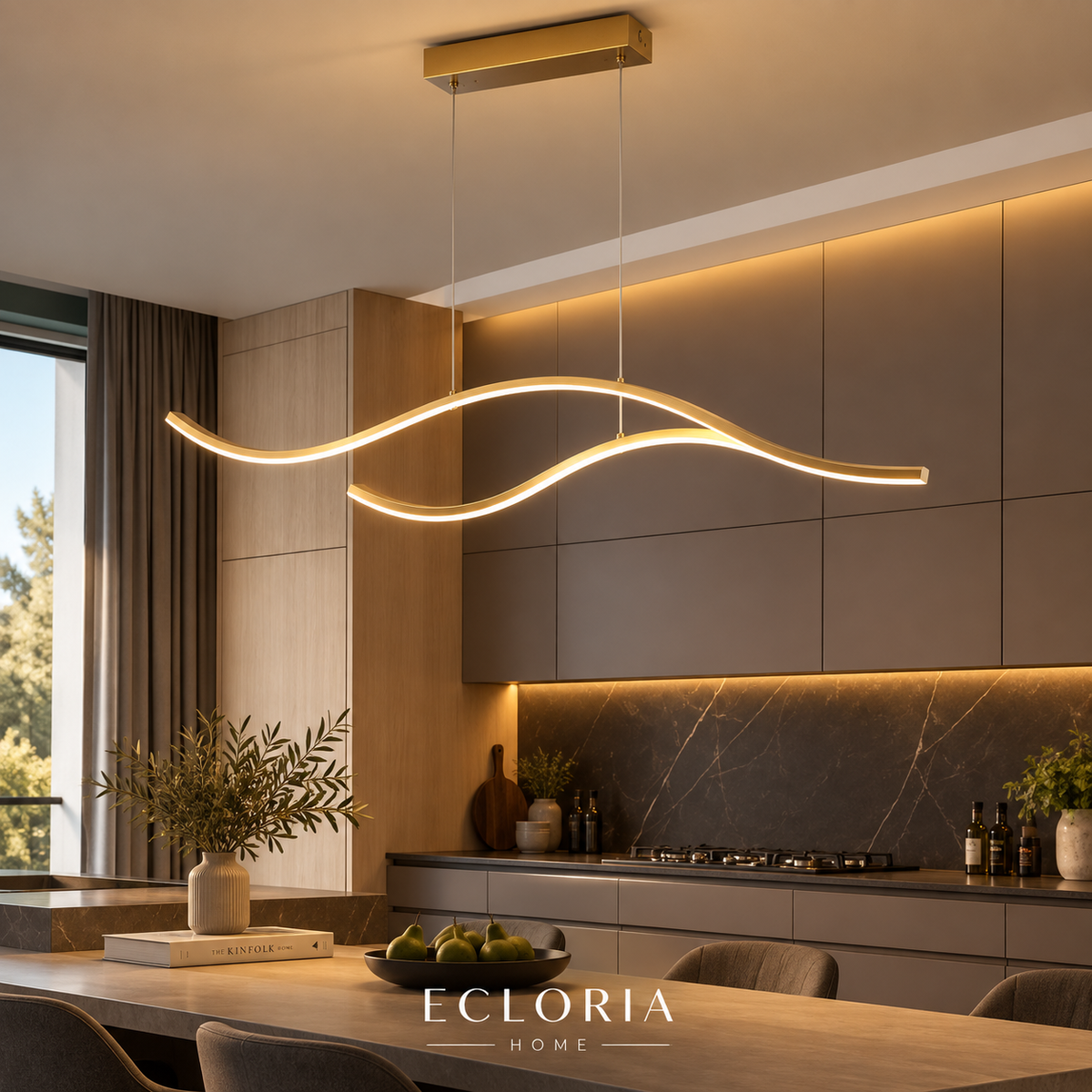 Lustre ondulé LED