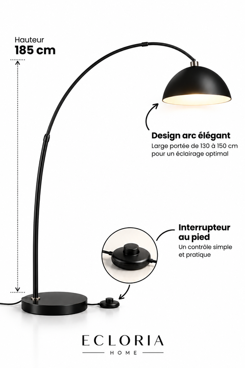 Lampadaire Arc Noir