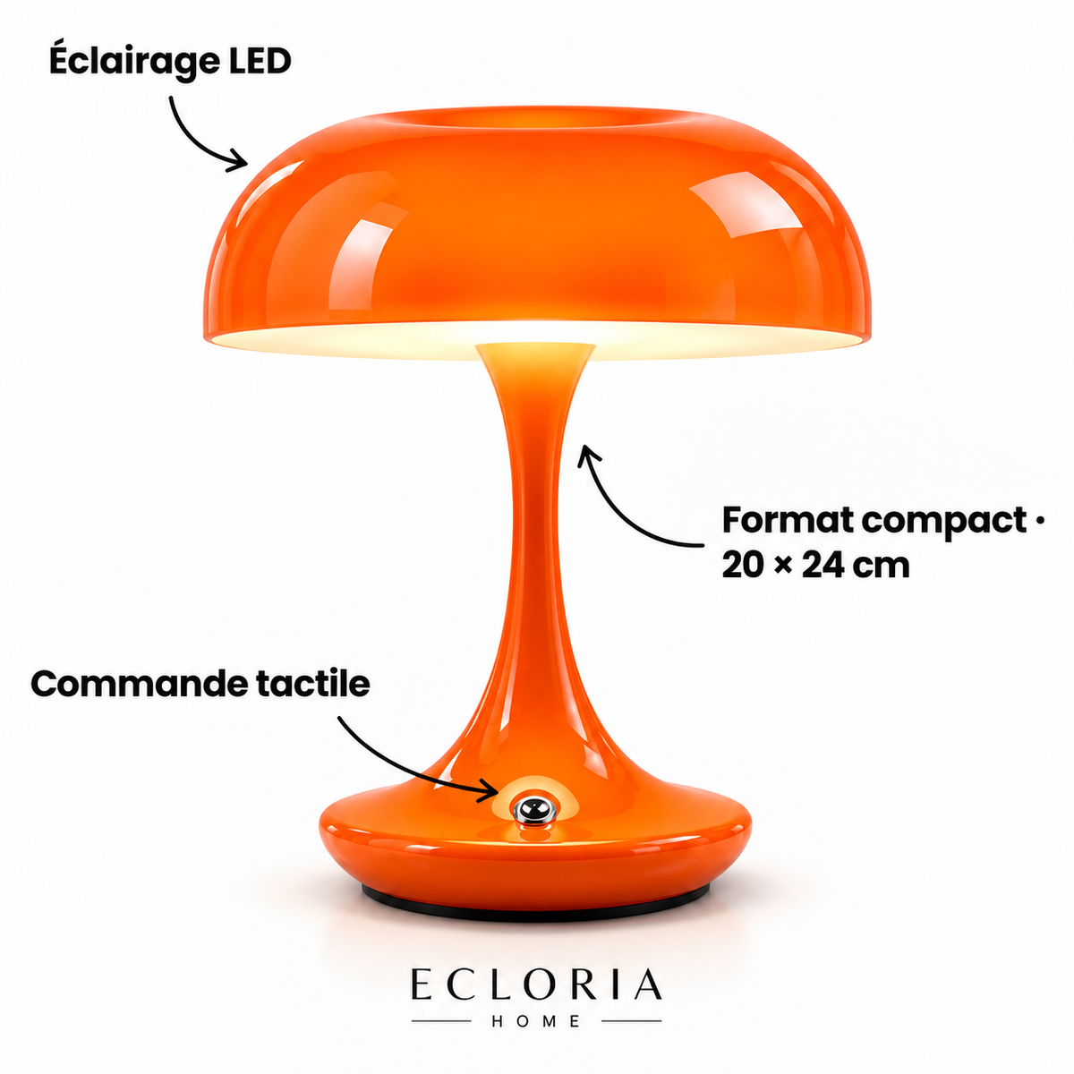 Lampe de bureau orange