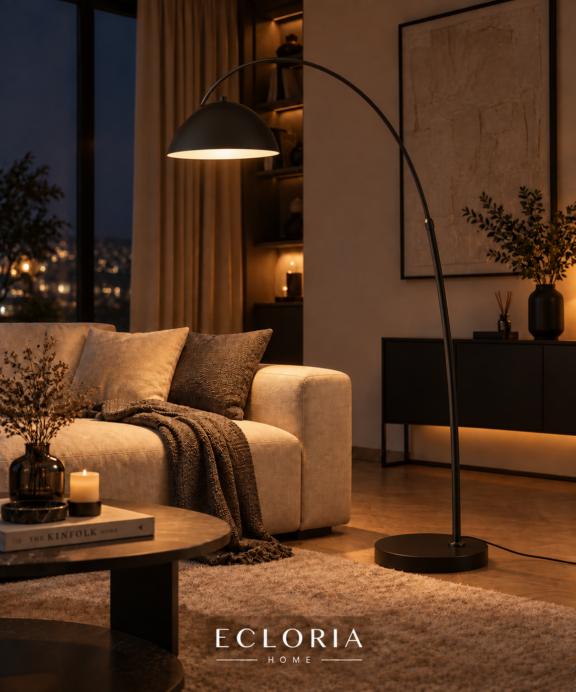 Lampadaire Arc Noir